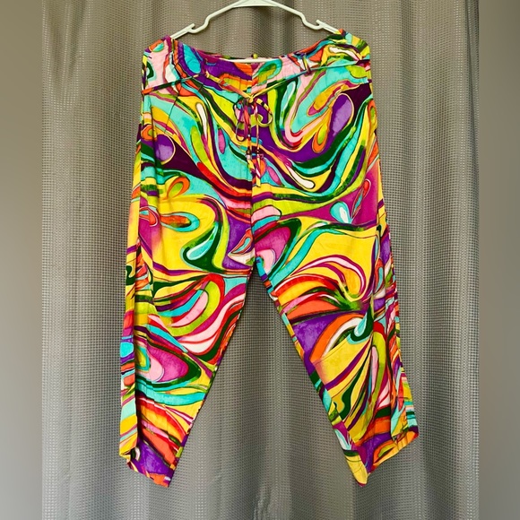 Jams World Hawaii ‘Groovy’ Cropped Pants Sz Medium - Picture 1 of 3